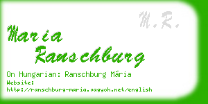 maria ranschburg business card